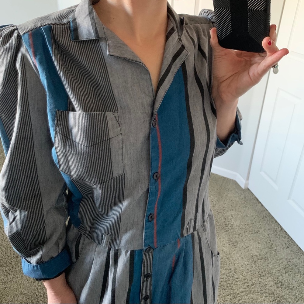 Annie Rose Vintage Stripped Jumpsuit/ Jumper - Picture 2 of 5